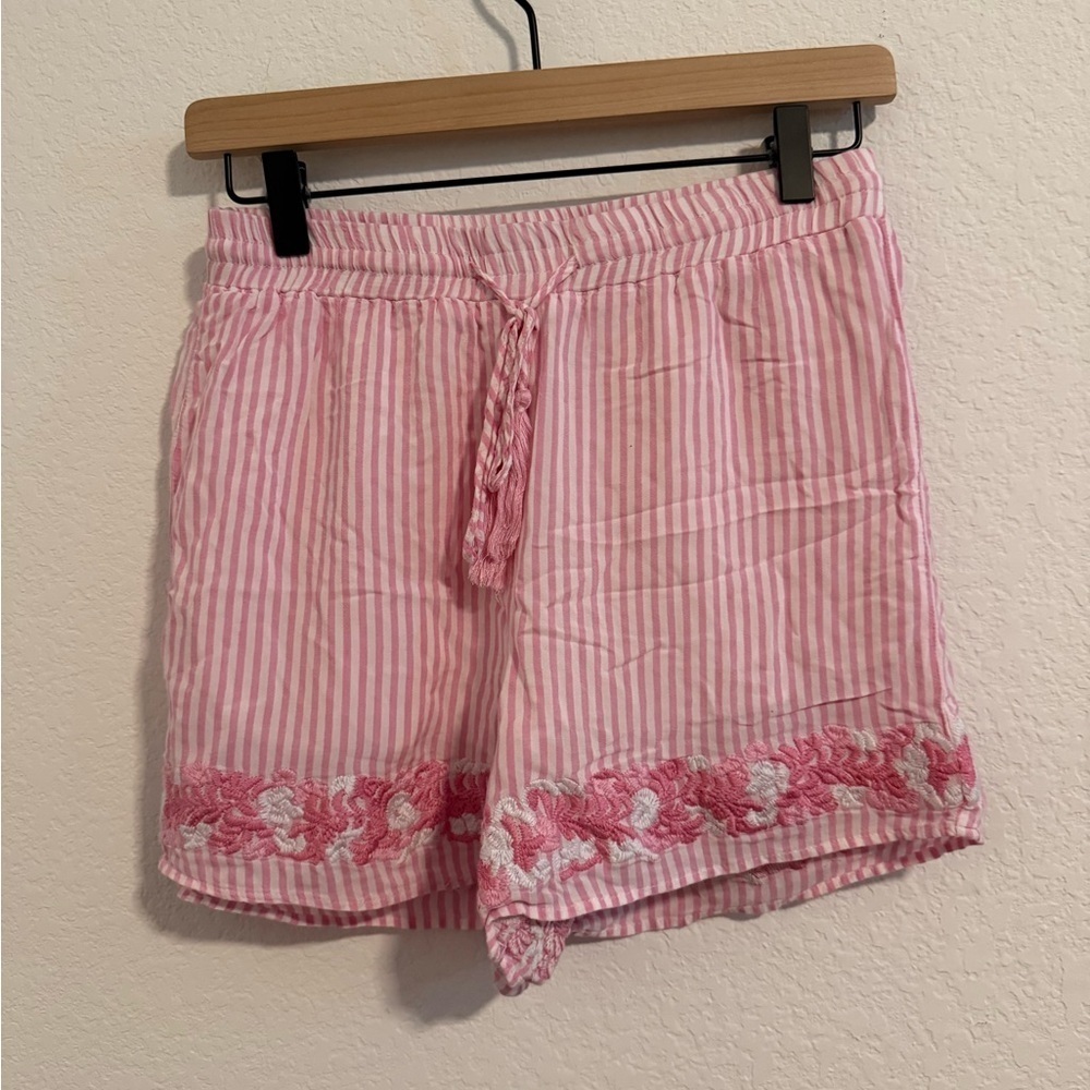 J. Marie// EUC Pink Striped Women's Pajama Set - Picture 6 of 8